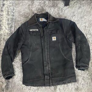Vintage Carhartt Quilted Artic Jacket Black Faded Honeycomb 90s USA
